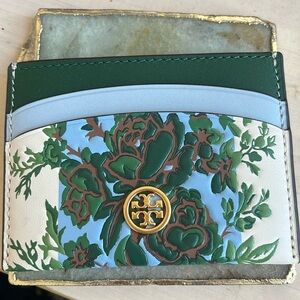 Tory Burch Robinson Madeline Leather card case New